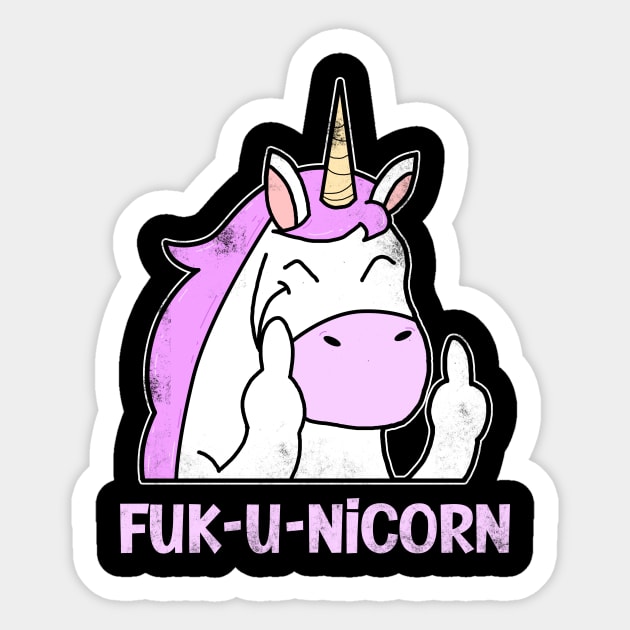 Pink Unicorn Middle Finger Sticker by Imutobi